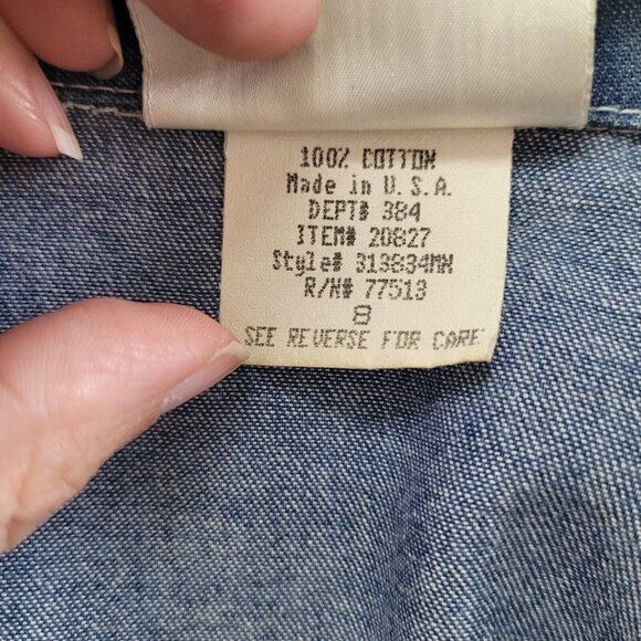 Nina Piccalino Shirt Womens 8 Blue Denim Beaded Toggle Jacket Shacket Vintage - Picture 11 of 15